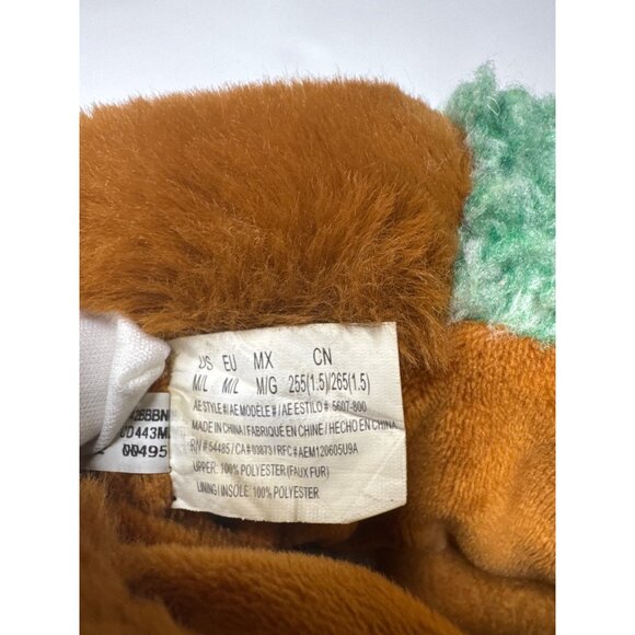 American Eagle Fox-Themed Plush Slippers M/L - Picture 8 of 9